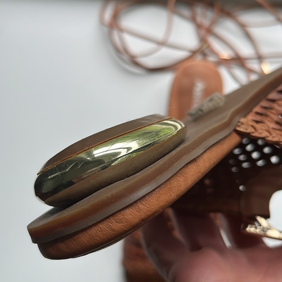 Antelope Ciara Ankle Wrapped Brown Leather Sandals - Picture 9 of 10